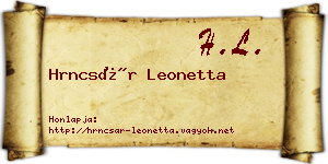 Hrncsár Leonetta névjegykártya